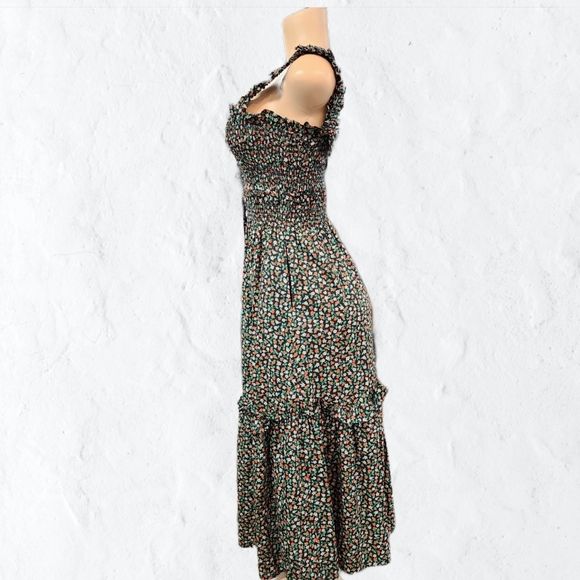 Small Sea New York Long Black Dress With Strawberries - Picture 2 of 7